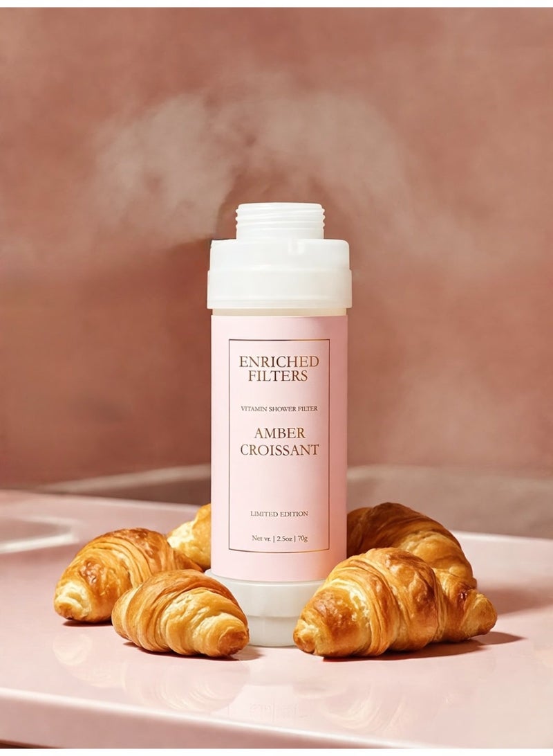 Enriched Filters Vitamin Shower Filter - Amber Croissant | Reduces Chlorine & Hard Water | Infused with Vitamins for Skin & Hair | Long-lasting Luxury Scent - Image 3